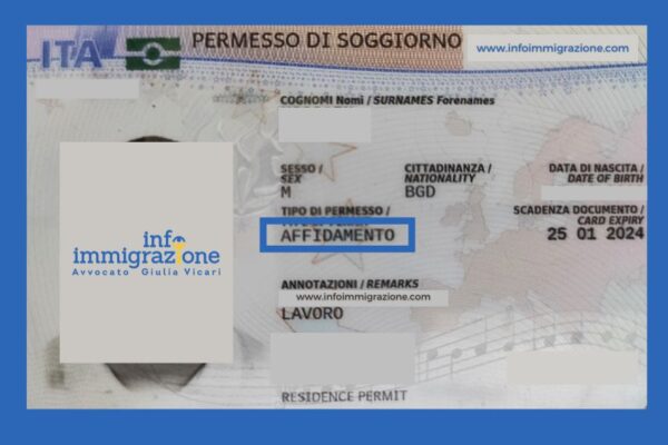 Permesso di soggiorno per affidamento