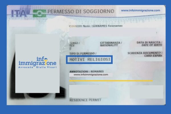 Permesso di soggiorno per motivi religiosi